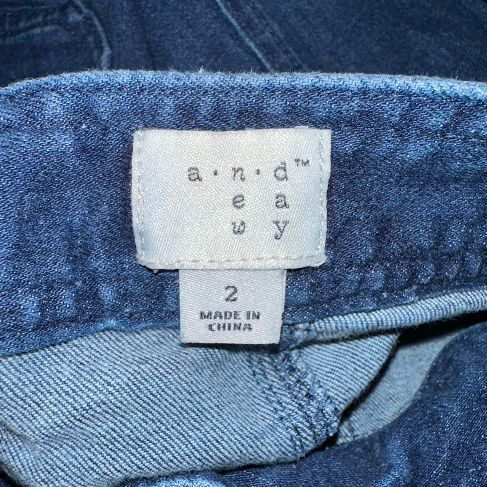 Women's A New Day Blue Denim Button Front A-Line Skirt Size 2 Button Down Belt - Picture 9 of 13